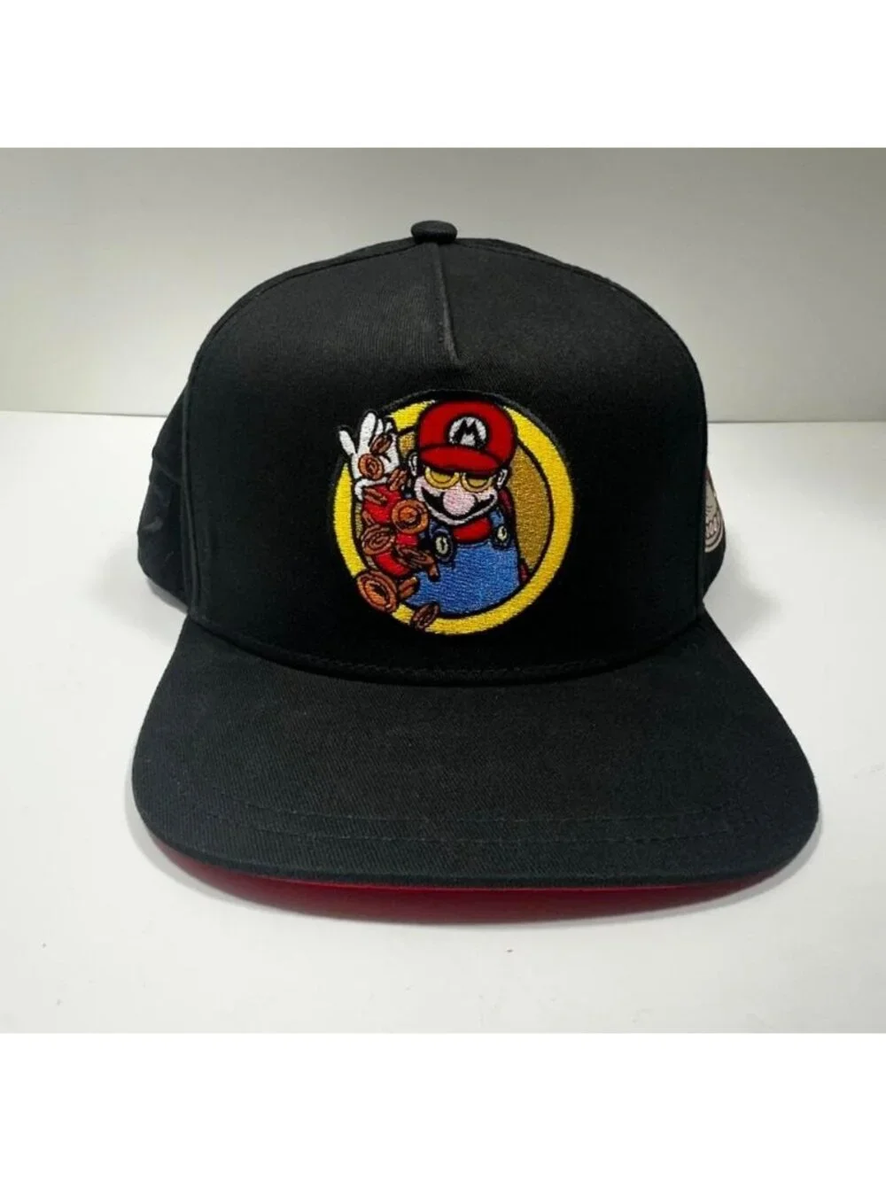 Tony Caps Mario Money Snapback‎ Hat Mens OSFM Black Red Underbrim Flat Bill Cap